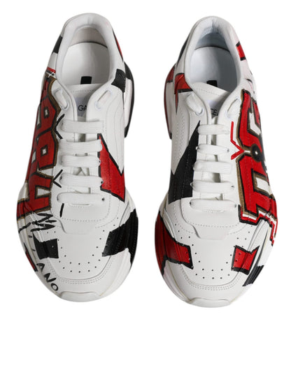 Dolce & Gabbana White Daymaster Hand Painted Sneakers Shoes - SMARTMARTNZ
