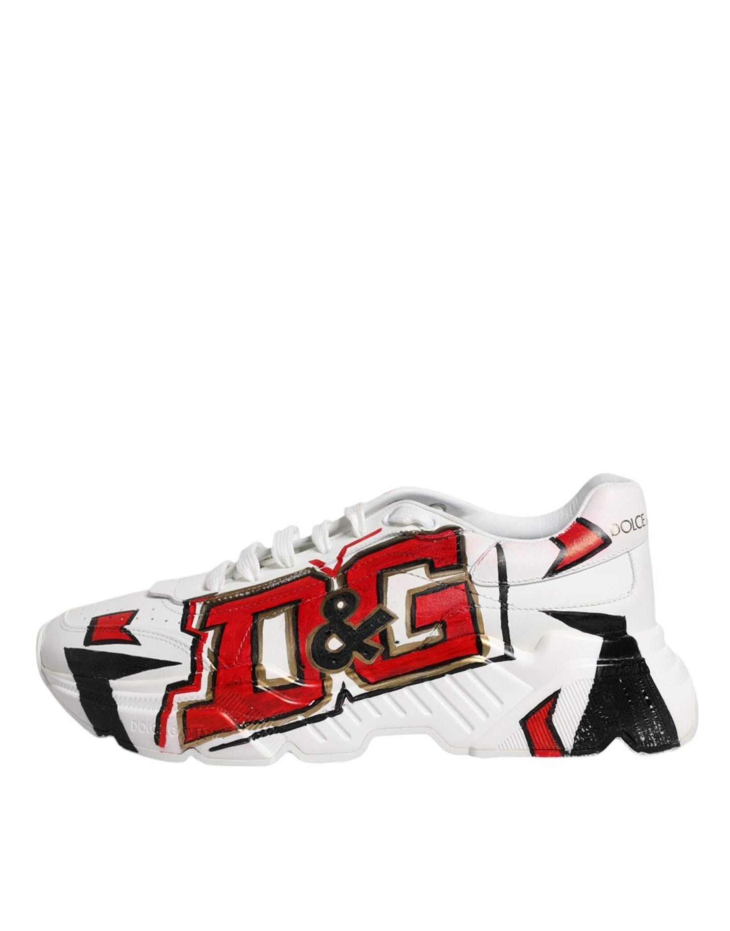 Dolce & Gabbana White Daymaster Hand Painted Sneakers Shoes - SMARTMARTNZ