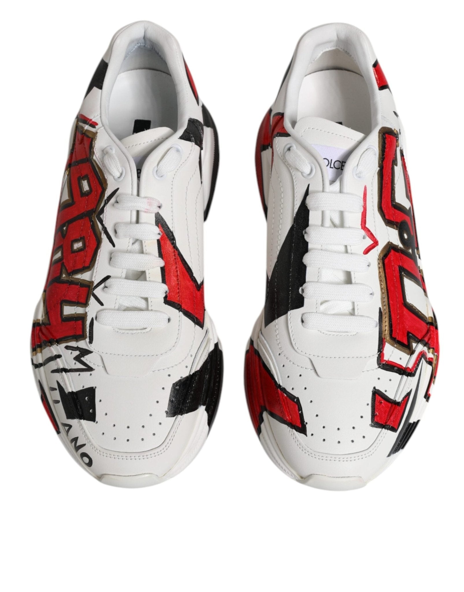 Dolce & Gabbana White Daymaster Hand Painted Sneakers Shoes - SMARTMARTNZ