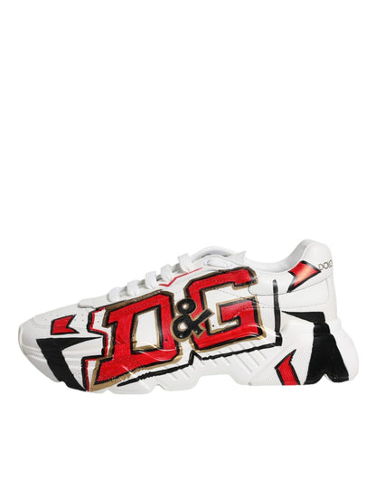 Dolce & Gabbana White Daymaster Hand Painted Sneakers Shoes - SMARTMARTNZ