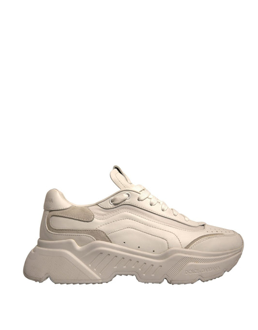 Dolce & Gabbana White Daymaster Leather Low Top Sneakers Shoes - SMARTMARTNZ