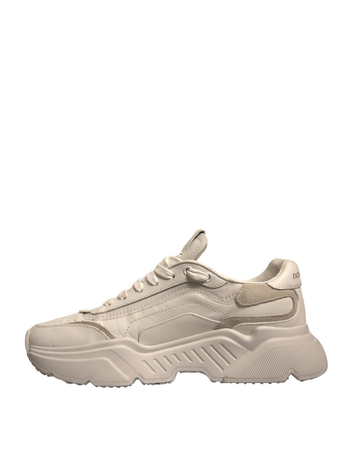 Dolce & Gabbana White Daymaster Leather Low Top Sneakers Shoes - SMARTMARTNZ