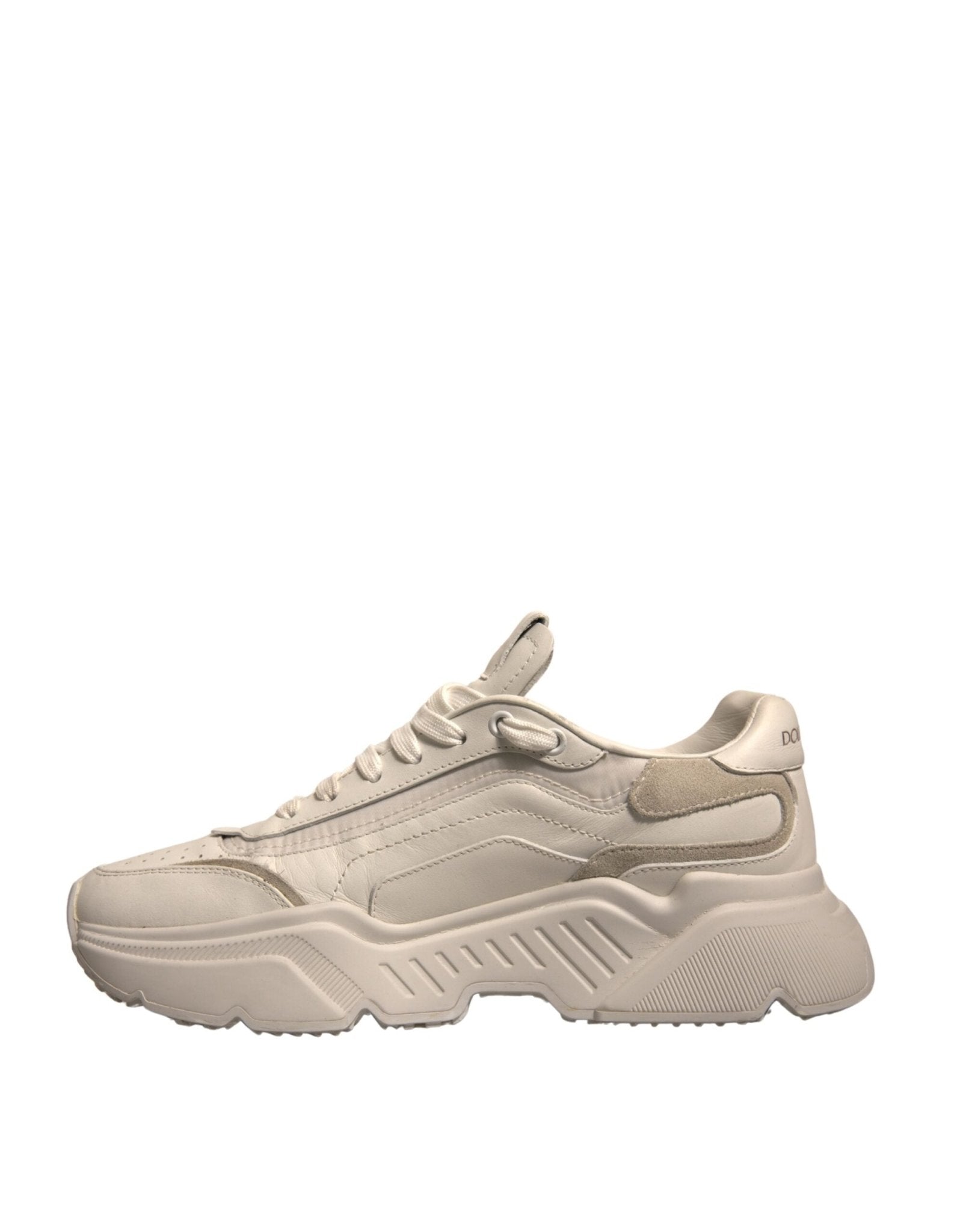 Dolce & Gabbana White Daymaster Leather Low Top Sneakers Shoes - SMARTMARTNZ