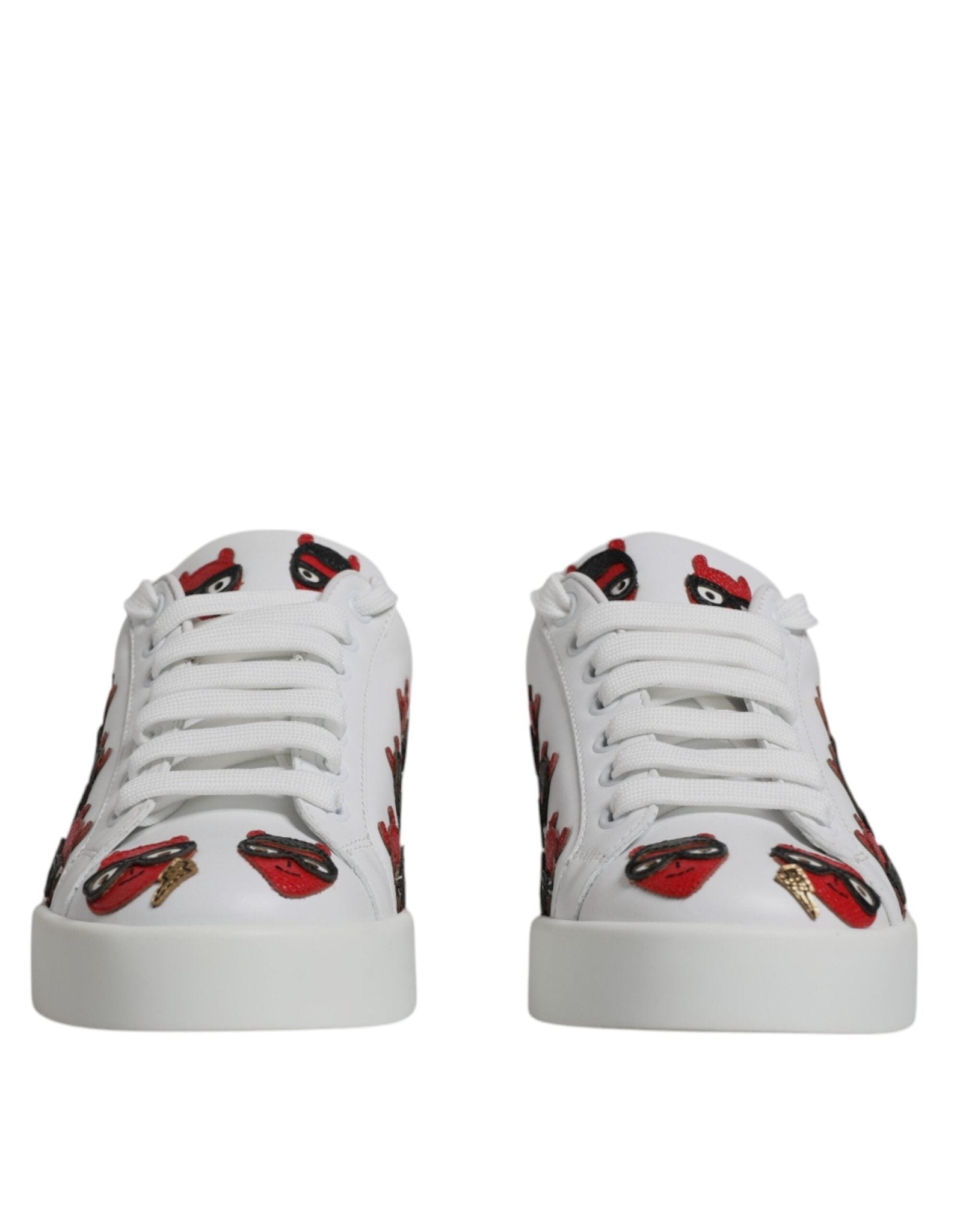 Dolce & Gabbana White Devil Face Portofino Sneakers Shoes - SMARTMARTNZ