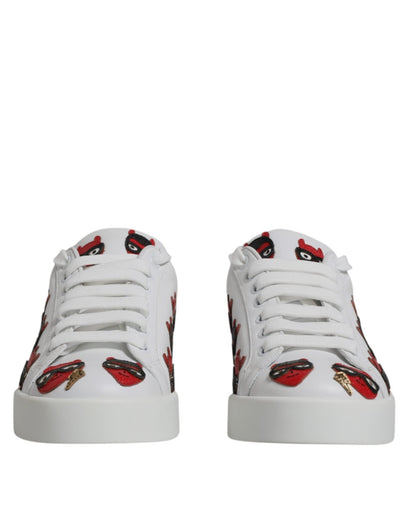Dolce & Gabbana White Devil Face Portofino Sneakers Shoes - SMARTMARTNZ
