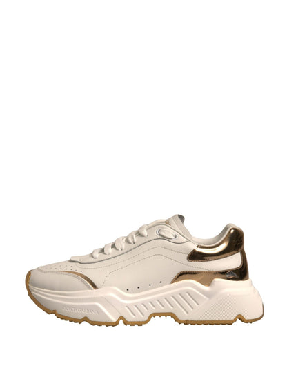 Dolce & Gabbana White Gold Daymaster Low Top Sneakers Shoes - SMARTMARTNZ