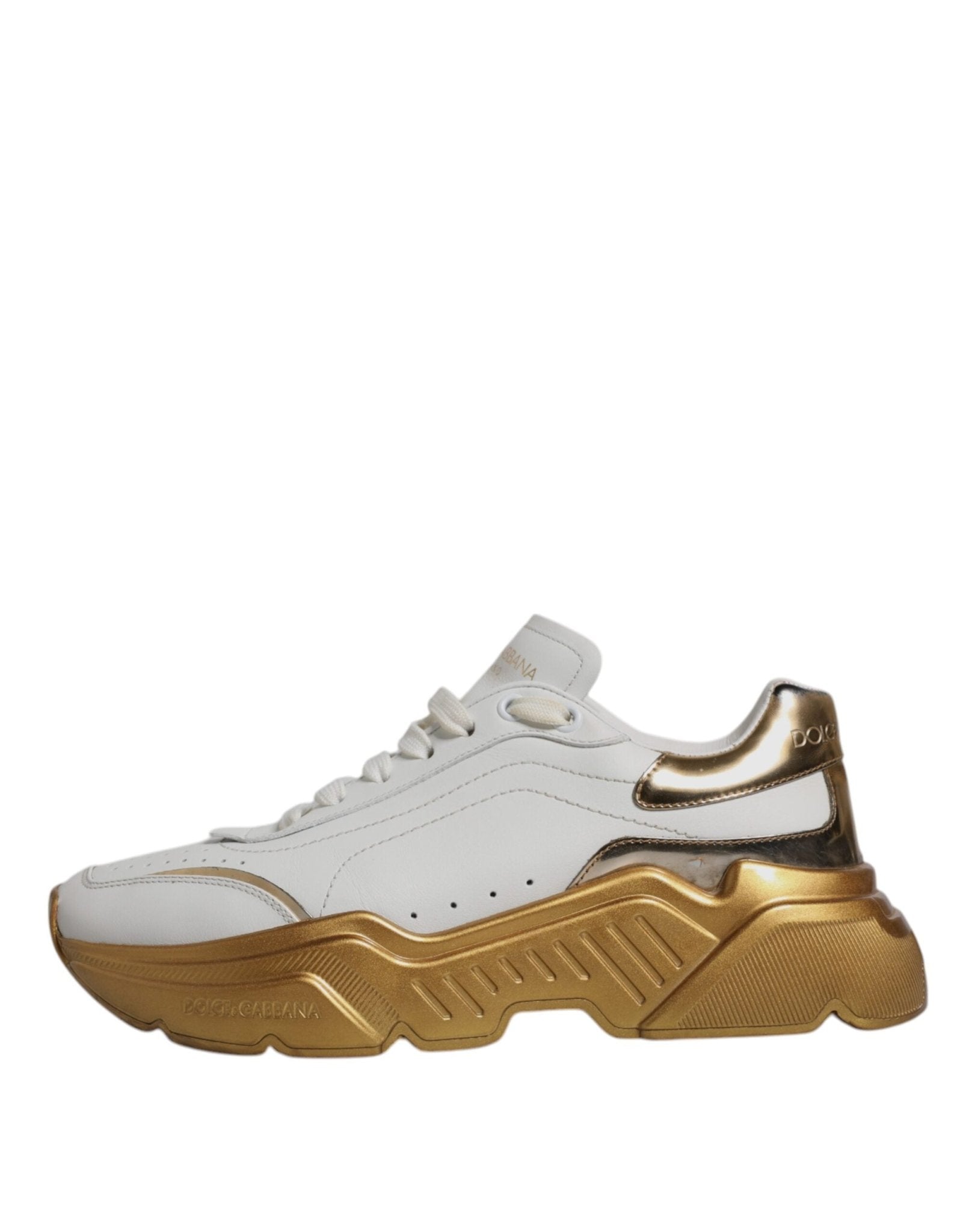 Dolce & Gabbana White Gold Daymaster Low Top Sneakers Shoes - SMARTMARTNZ