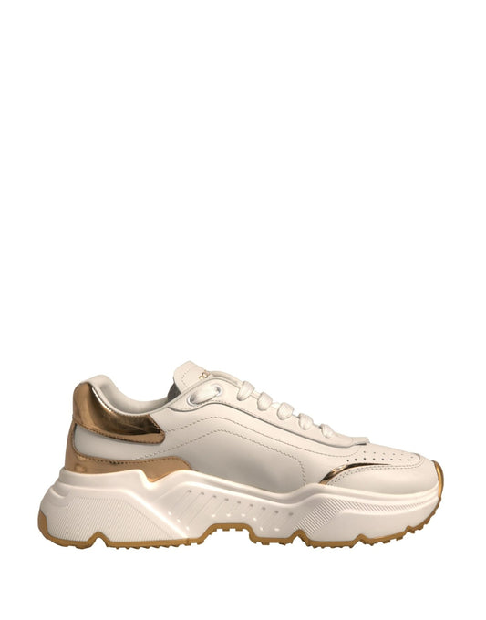 Dolce & Gabbana White Gold Daymaster Low Top Sneakers Shoes - SMARTMARTNZ