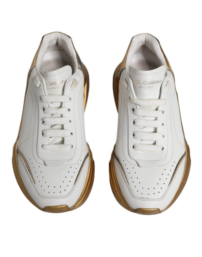 Dolce & Gabbana White Gold Daymaster Low Top Sneakers Shoes - SMARTMARTNZ