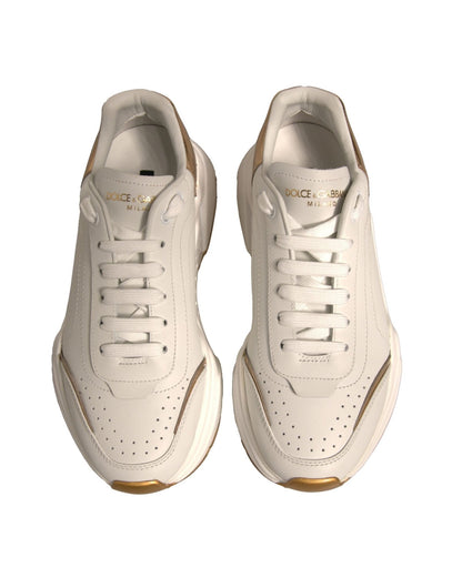 Dolce & Gabbana White Gold Daymaster Low Top Sneakers Shoes - SMARTMARTNZ