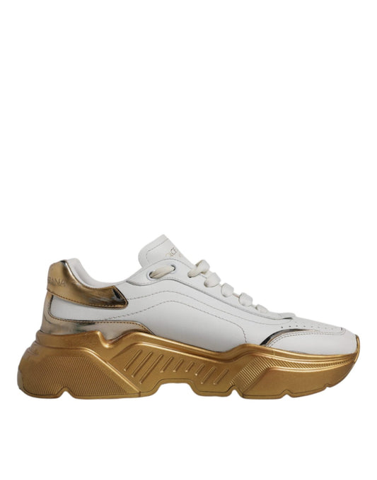 Dolce & Gabbana White Gold Daymaster Low Top Sneakers Shoes - SMARTMARTNZ