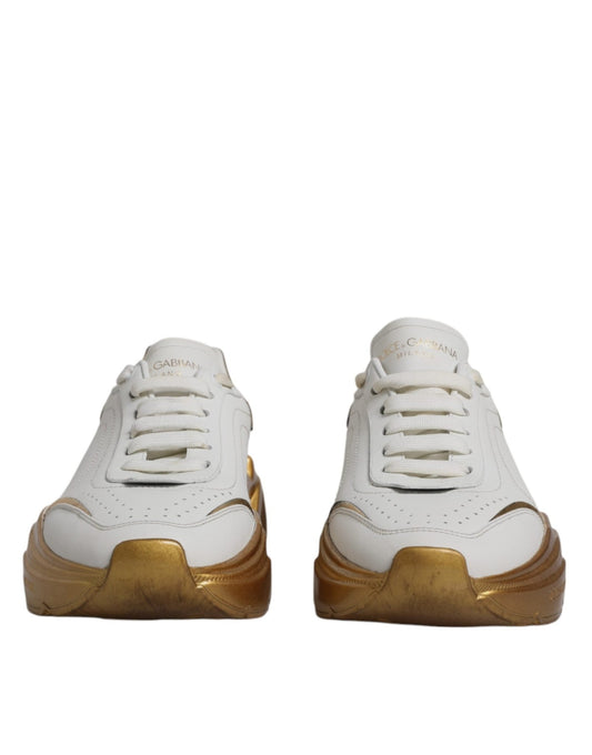 Dolce & Gabbana White Gold Daymaster Low Top Sneakers Shoes - SMARTMARTNZ