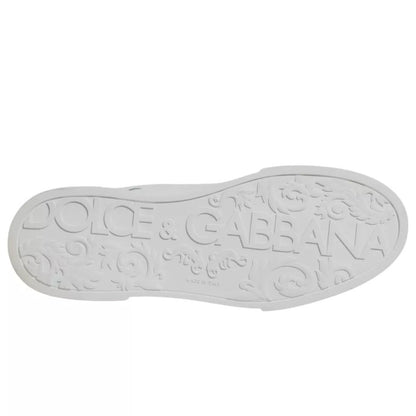Dolce & Gabbana White Green Leather Crown Milano Sneakers Shoes - SMARTMARTNZ