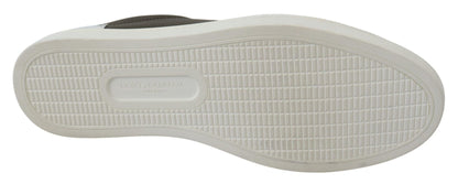 Dolce & Gabbana White Green Leather Low Top Sneakers Shoes - SMARTMARTNZ