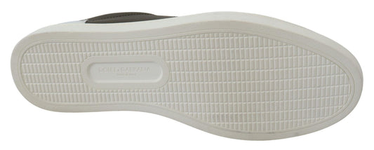 Dolce & Gabbana White Green Leather Low Top Sneakers Shoes - SMARTMARTNZ