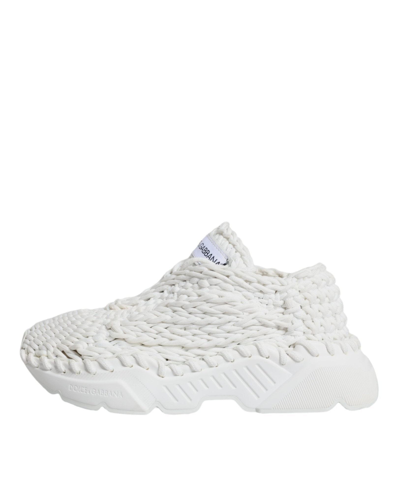 Dolce & Gabbana White Knitted Daymaster Sneakers Shoes - SMARTMARTNZ