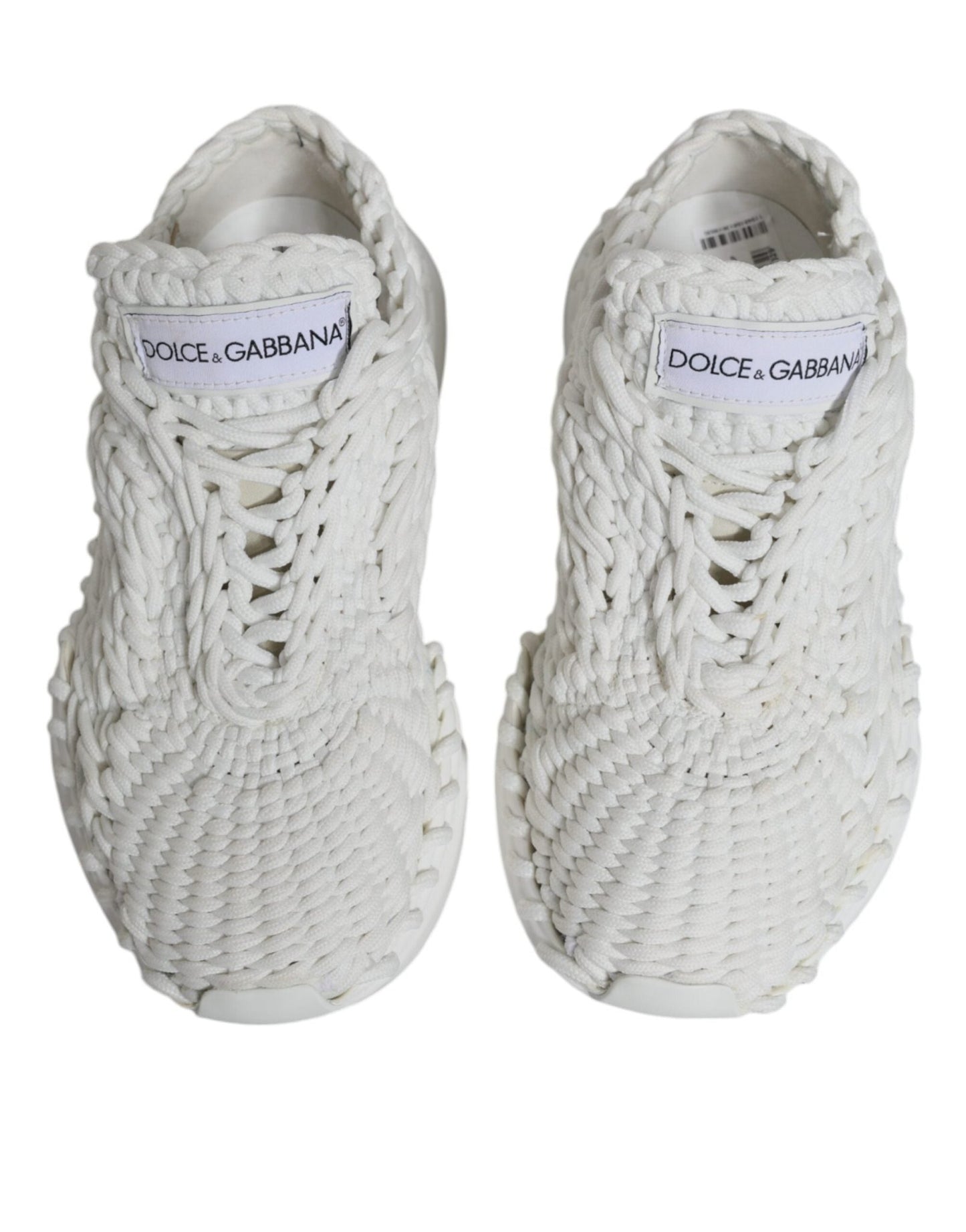 Dolce & Gabbana White Knitted Daymaster Sneakers Shoes - SMARTMARTNZ
