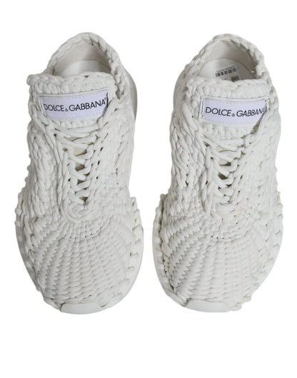 Dolce & Gabbana White Knitted Daymaster Sneakers Shoes - SMARTMARTNZ