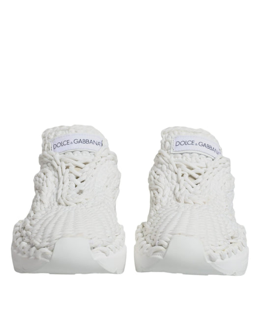 Dolce & Gabbana White Knitted Daymaster Sneakers Shoes - SMARTMARTNZ