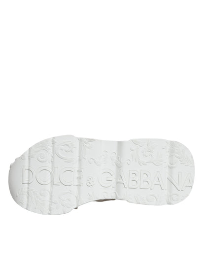 Dolce & Gabbana White Knitted Daymaster Sneakers Shoes - SMARTMARTNZ