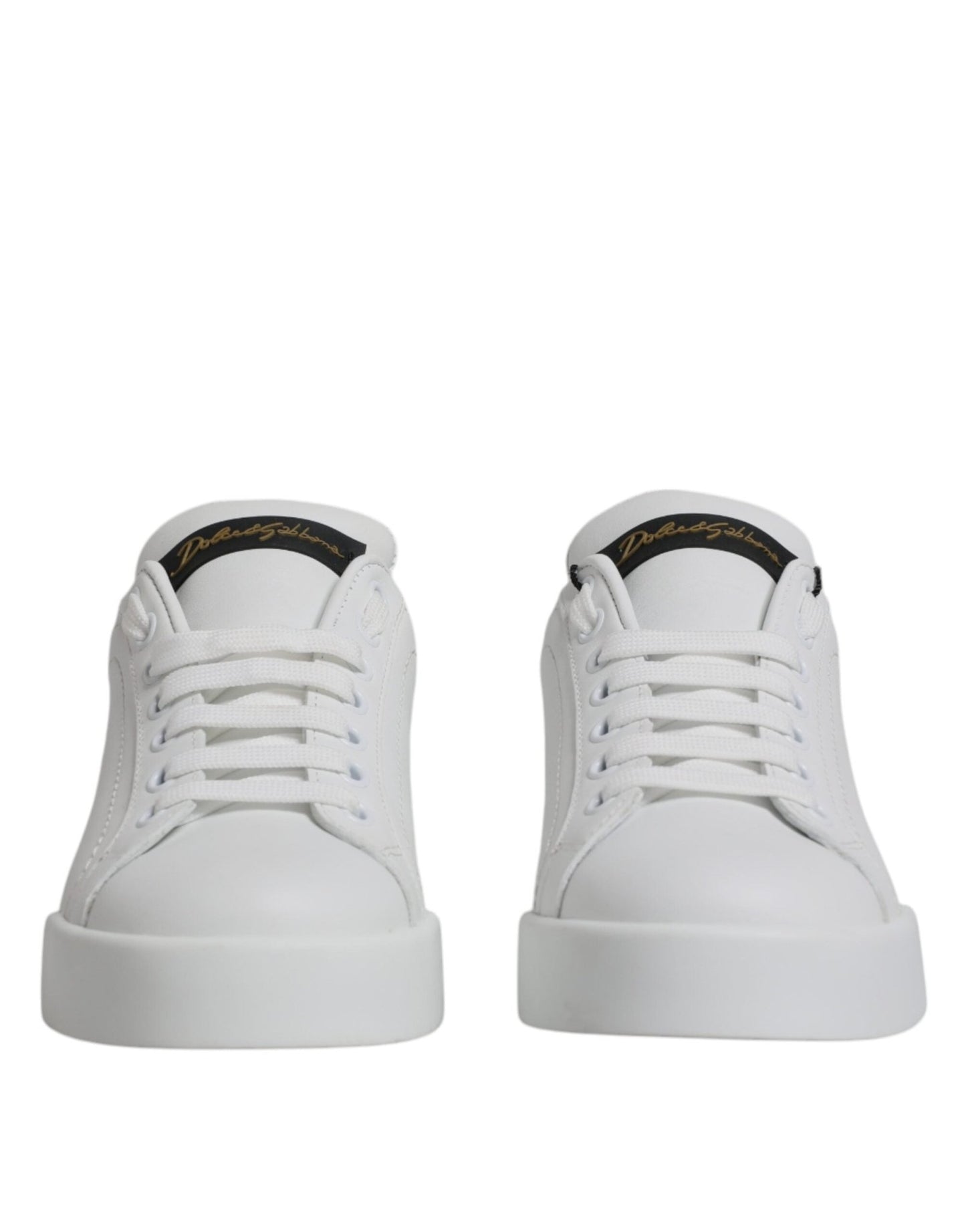 Dolce & Gabbana White Leather Classic Low Top Sneakers Shoes - SMARTMARTNZ