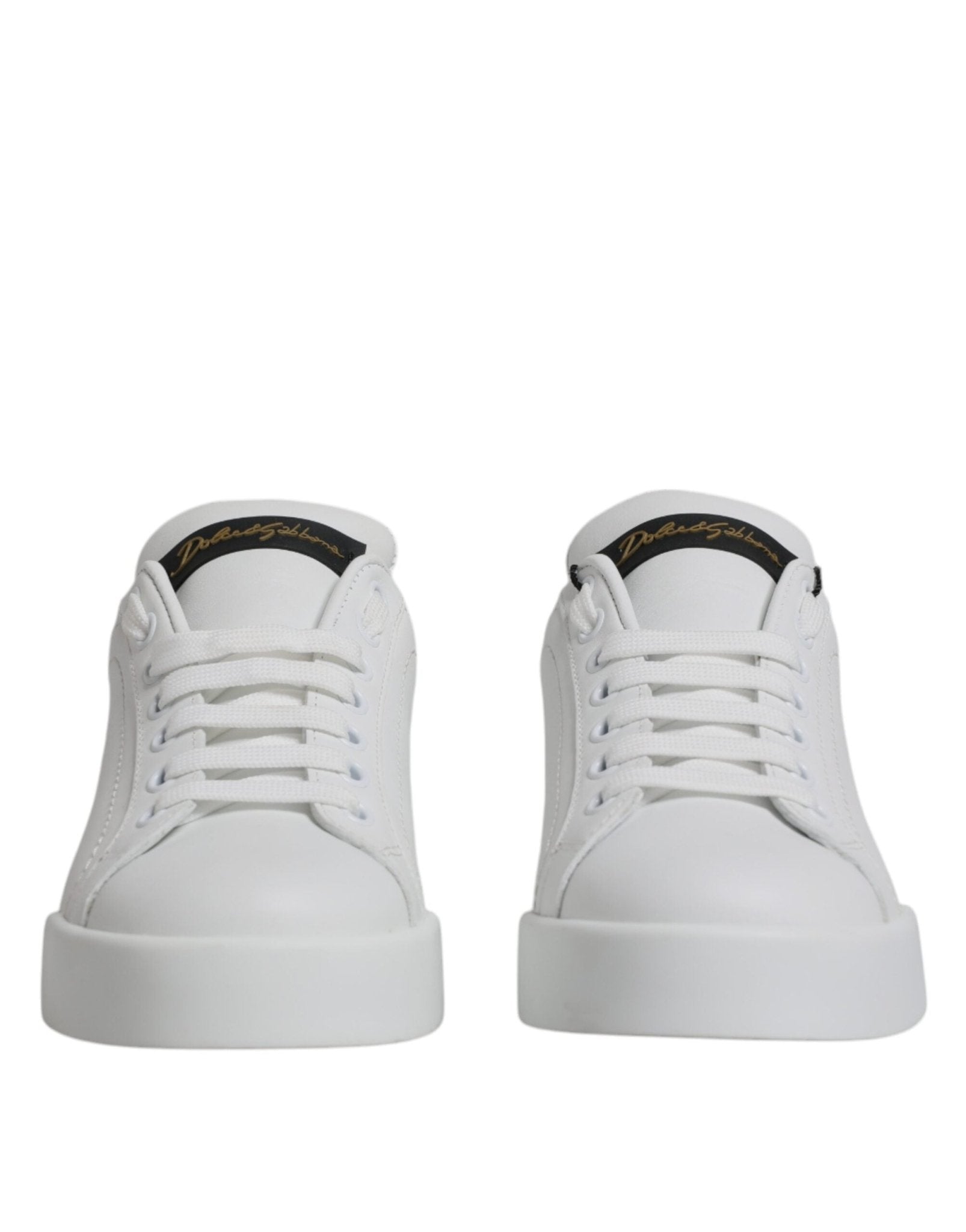 Dolce & Gabbana White Leather Classic Low Top Sneakers Shoes - SMARTMARTNZ