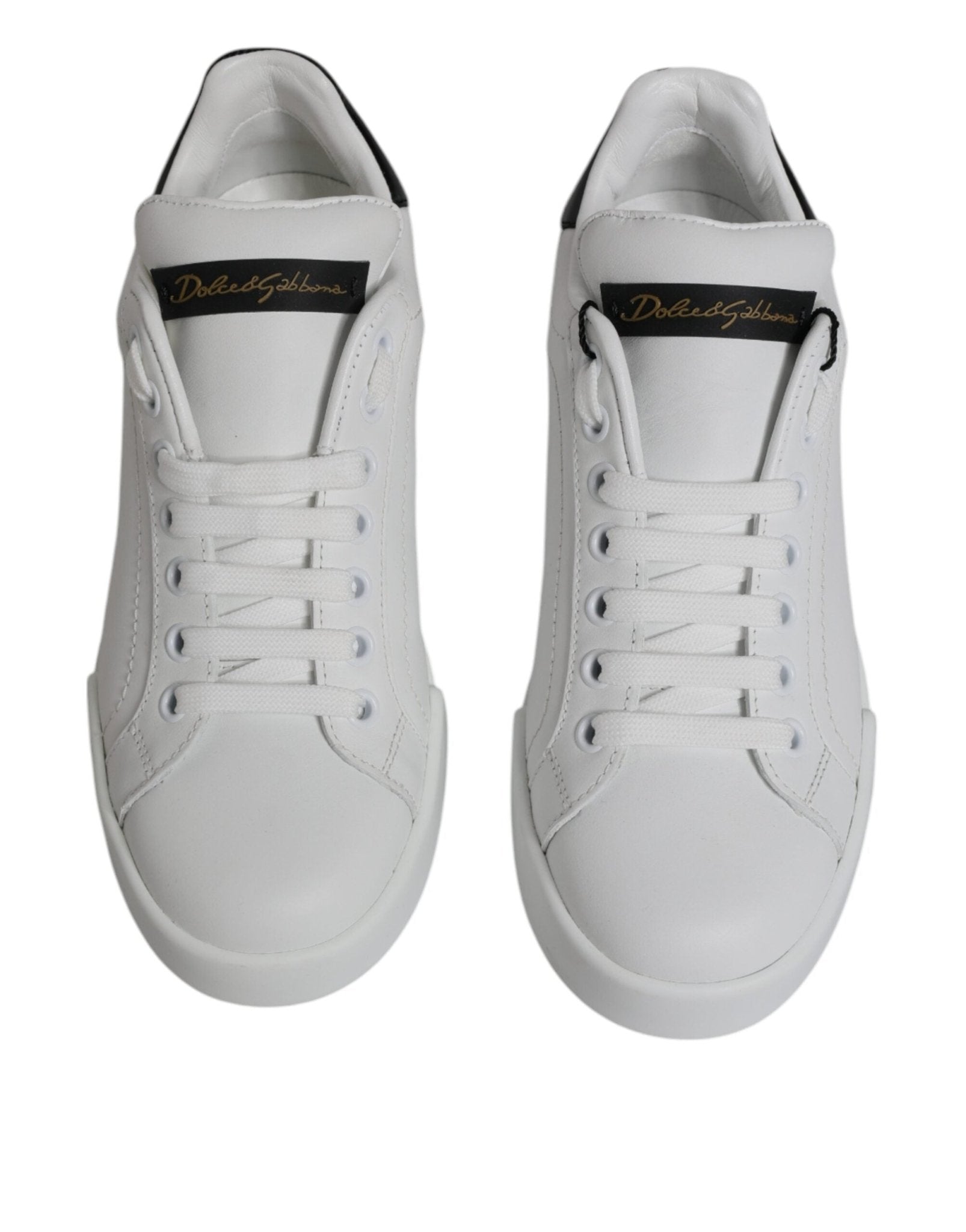Dolce & Gabbana White Leather Classic Low Top Sneakers Shoes - SMARTMARTNZ