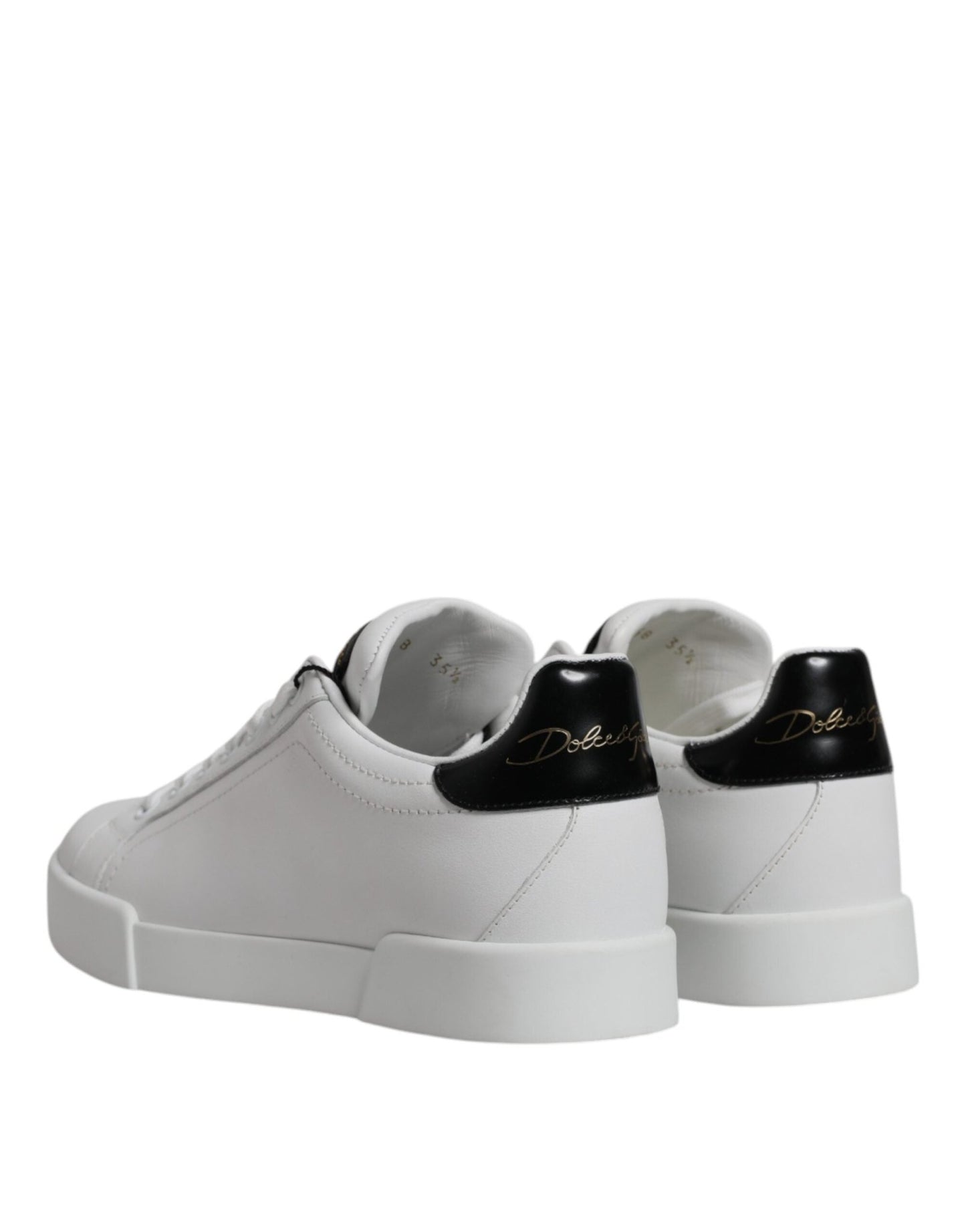 Dolce & Gabbana White Leather Classic Low Top Sneakers Shoes - SMARTMARTNZ