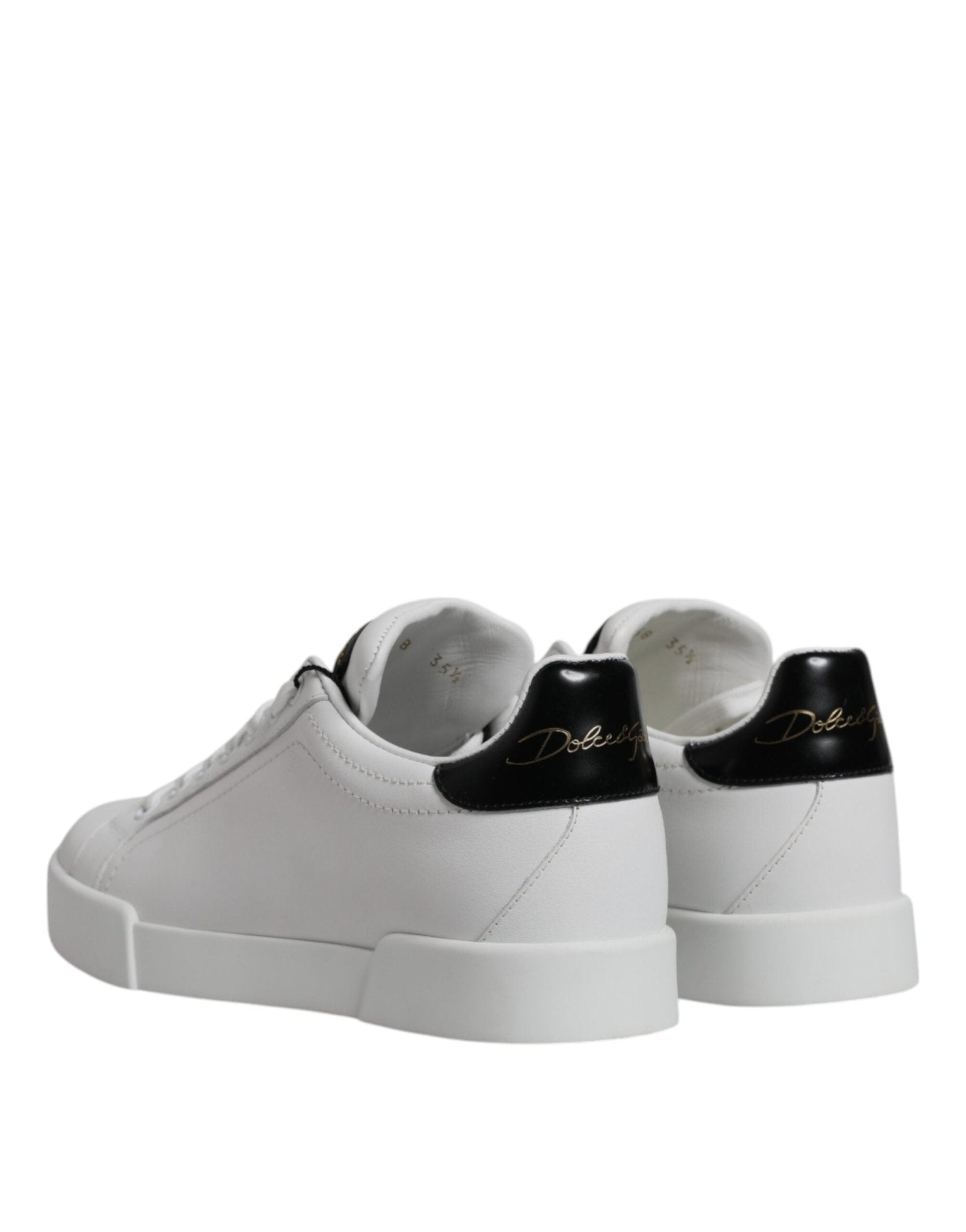 Dolce & Gabbana White Leather Classic Low Top Sneakers Shoes - SMARTMARTNZ