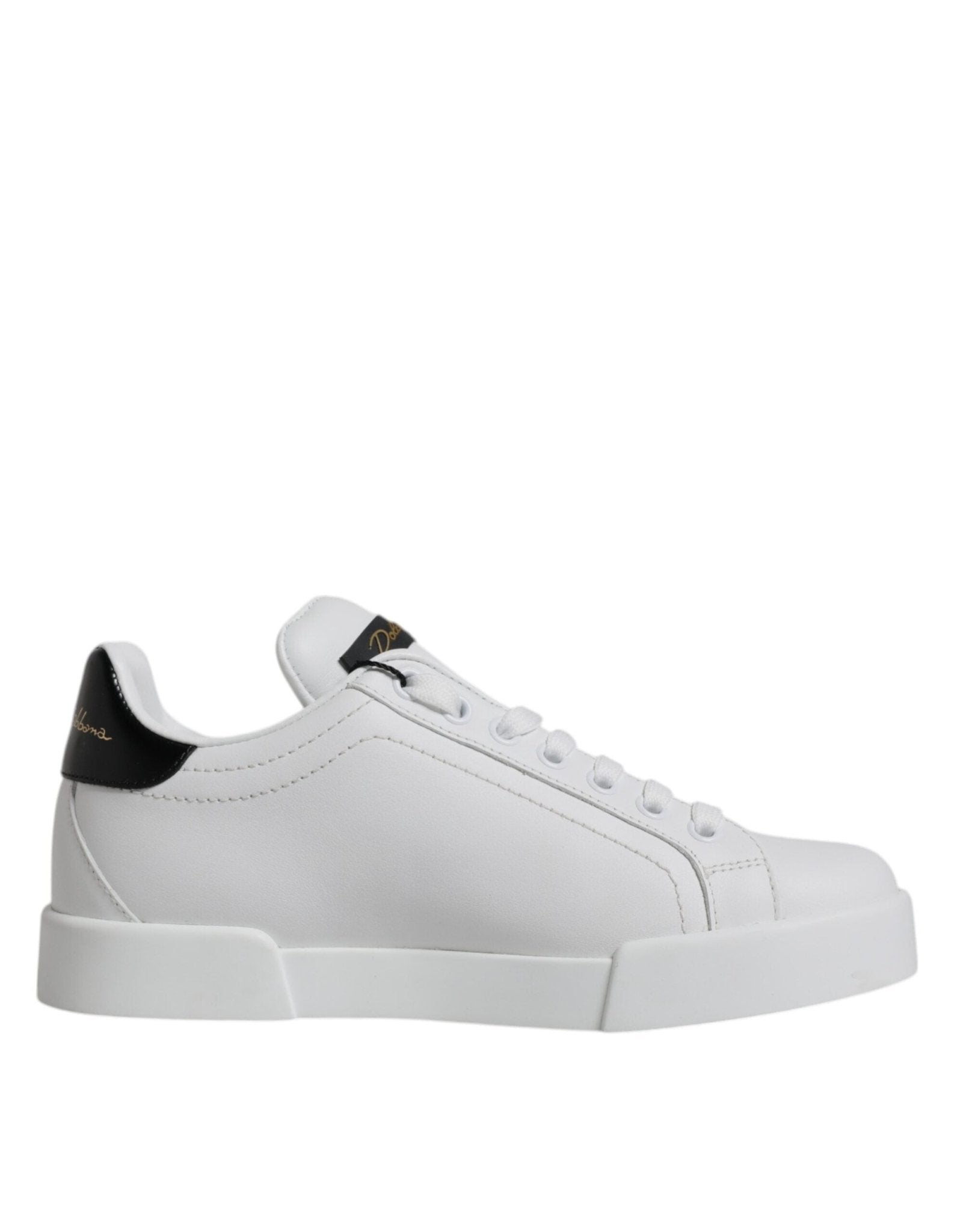 Dolce & Gabbana White Leather Classic Low Top Sneakers Shoes - SMARTMARTNZ