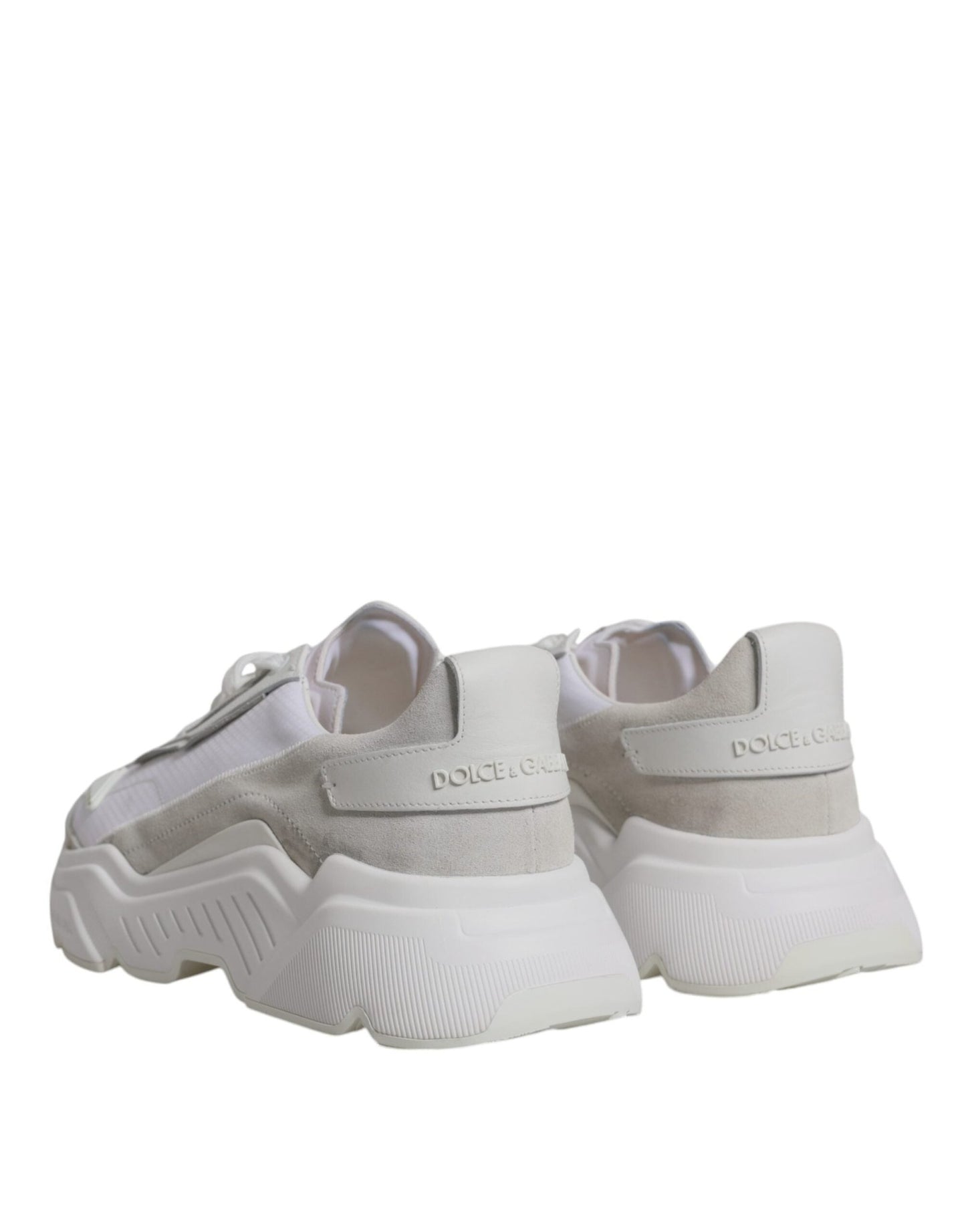 Dolce & Gabbana White Leather Daymaster Low Top Sneaker Shoes - SMARTMARTNZ