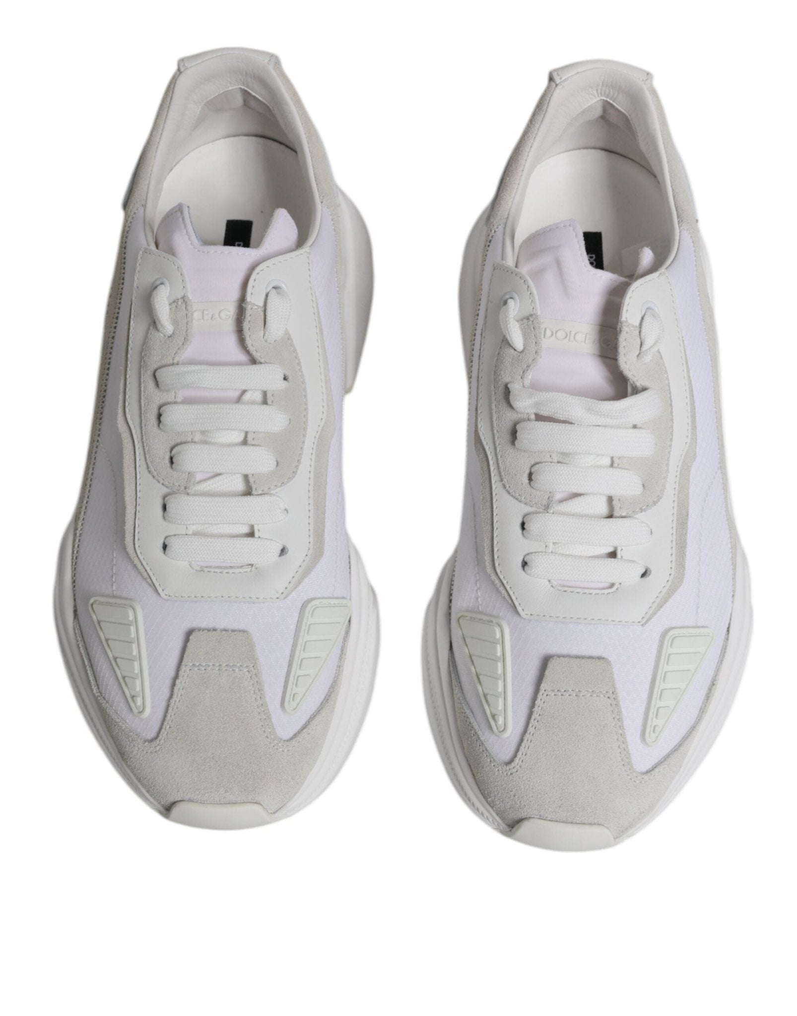 Dolce & Gabbana White Leather Daymaster Low Top Sneaker Shoes - SMARTMARTNZ