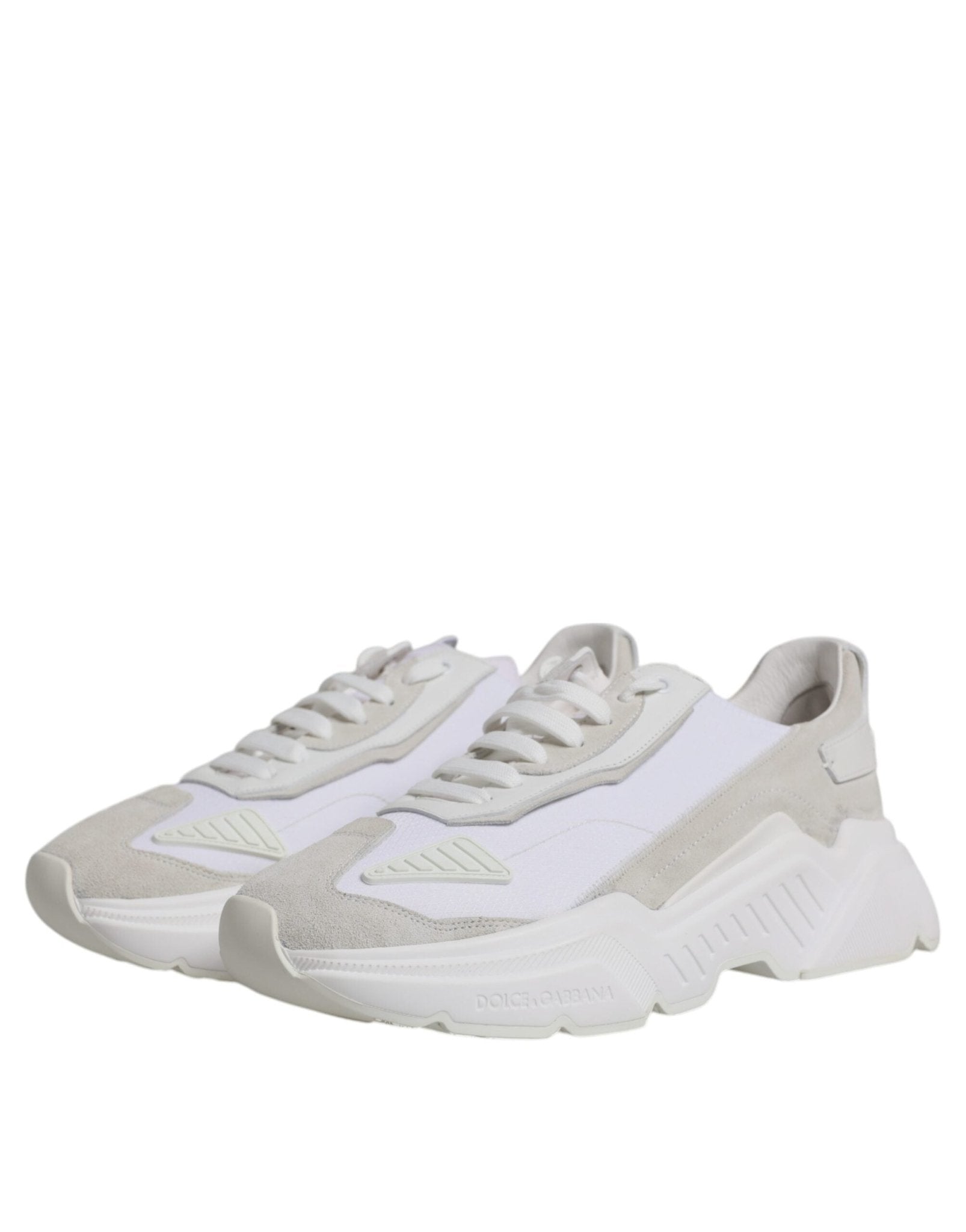 Dolce & Gabbana White Leather Daymaster Low Top Sneaker Shoes - SMARTMARTNZ