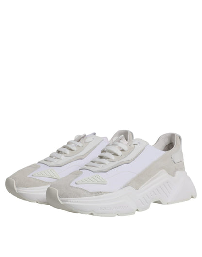 Dolce & Gabbana White Leather Daymaster Low Top Sneaker Shoes - SMARTMARTNZ