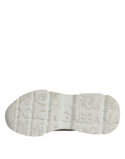 Dolce & Gabbana White Leather Daymaster Low Top Sneaker Shoes - SMARTMARTNZ