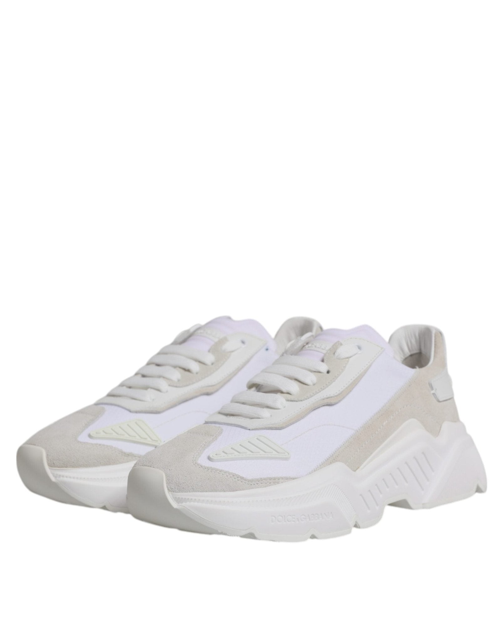 Dolce & Gabbana White Leather Daymaster Low Top Sneakers Shoes - SMARTMARTNZ