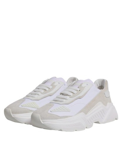 Dolce & Gabbana White Leather Daymaster Low Top Sneakers Shoes - SMARTMARTNZ