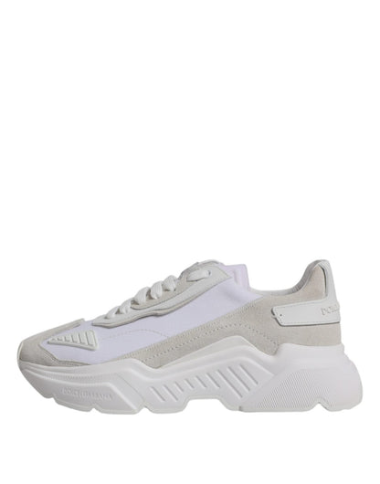 Dolce & Gabbana White Leather Daymaster Low Top Sneakers Shoes - SMARTMARTNZ