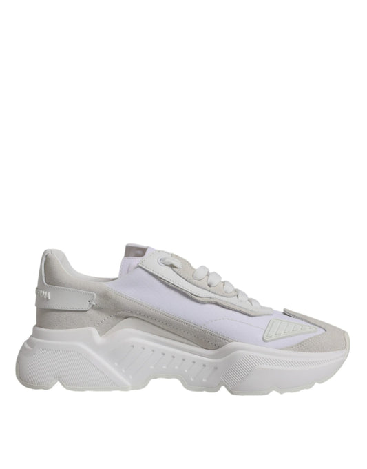 Dolce & Gabbana White Leather Daymaster Low Top Sneakers Shoes - SMARTMARTNZ