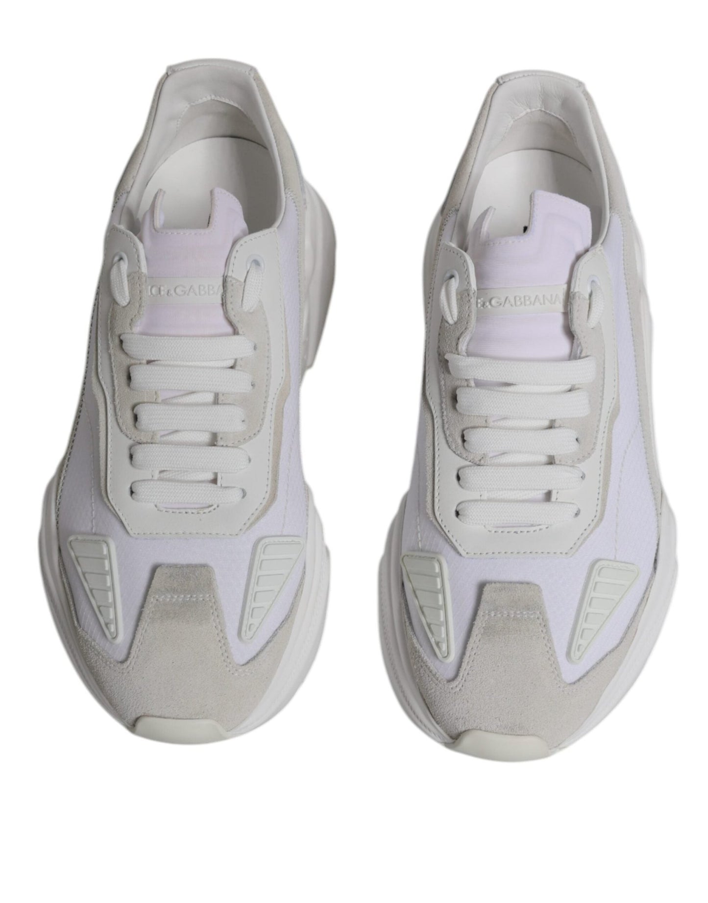 Dolce & Gabbana White Leather Daymaster Low Top Sneakers Shoes - SMARTMARTNZ