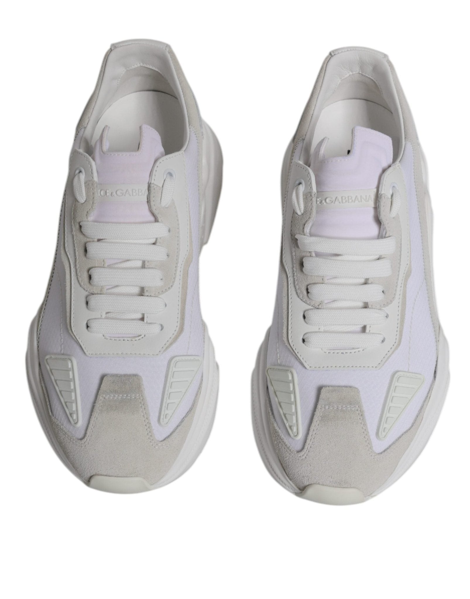 Dolce & Gabbana White Leather Daymaster Low Top Sneakers Shoes - SMARTMARTNZ