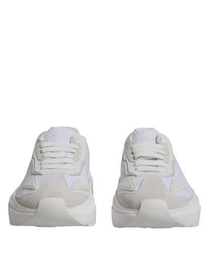 Dolce & Gabbana White Leather Daymaster Low Top Sneakers Shoes - SMARTMARTNZ