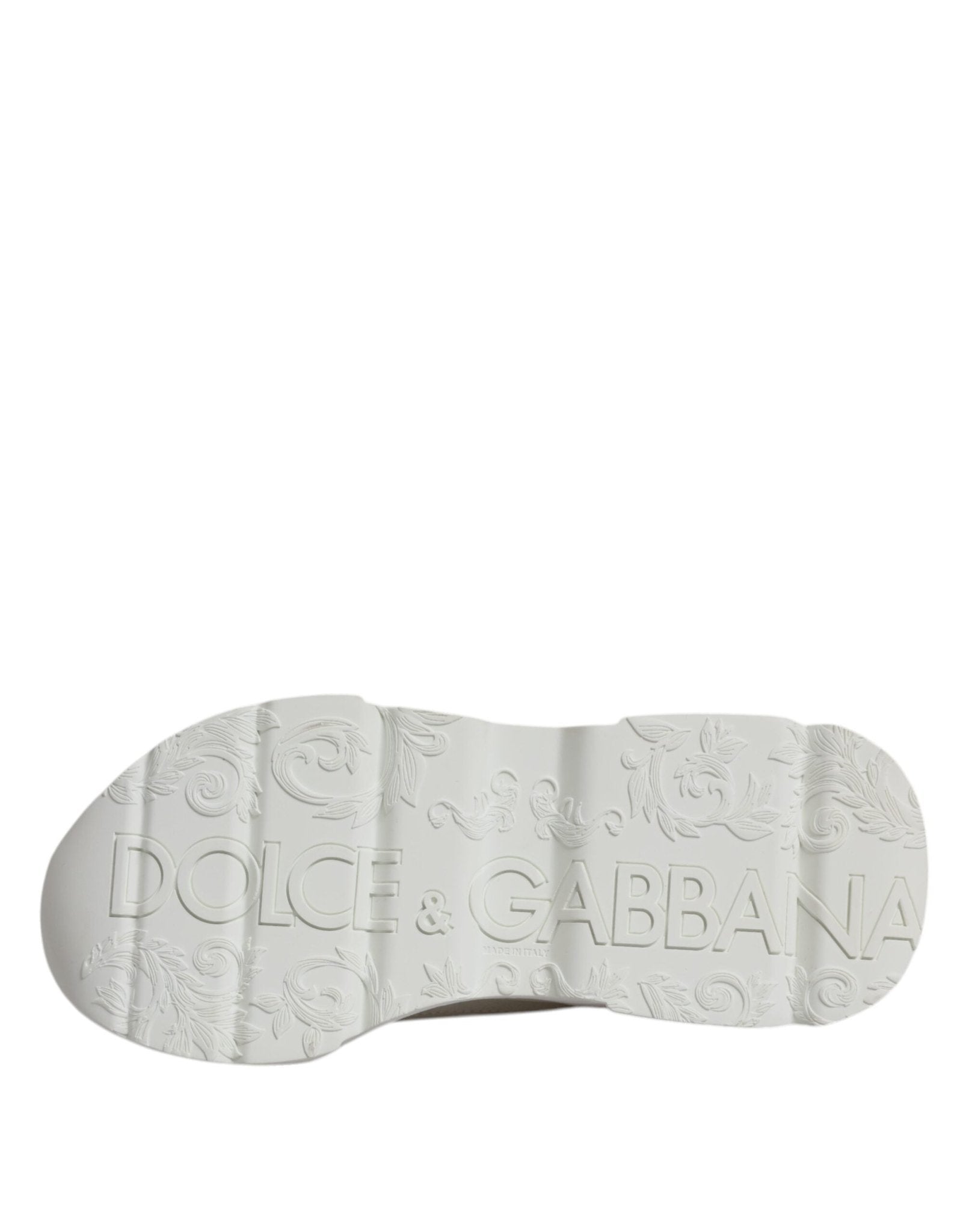 Dolce & Gabbana White Leather Daymaster Low Top Sneakers Shoes - SMARTMARTNZ