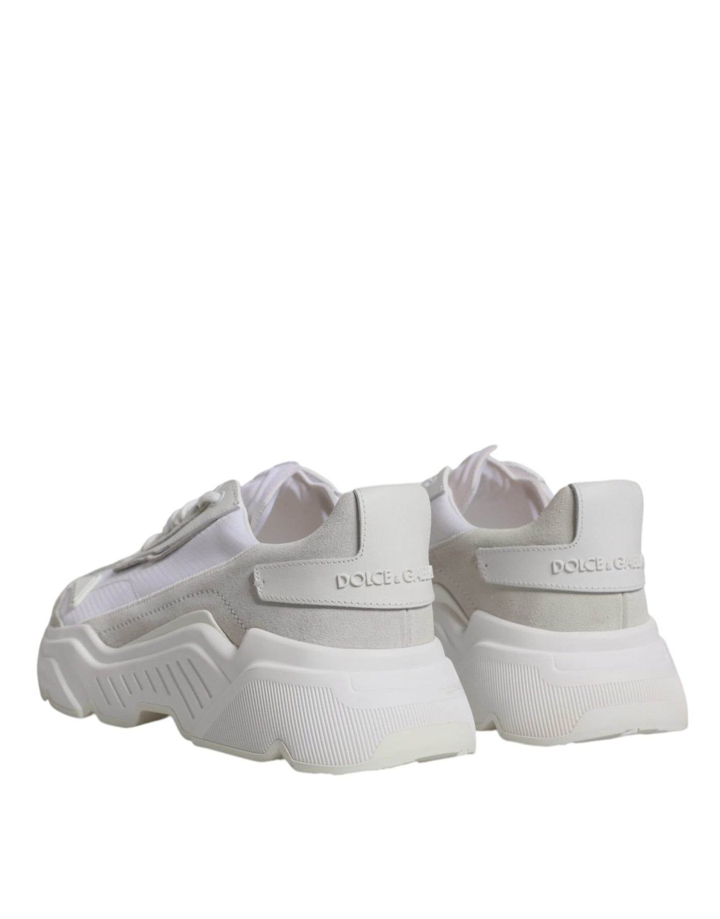 Dolce & Gabbana White Leather Daymaster Low Top Sneakers Shoes - SMARTMARTNZ