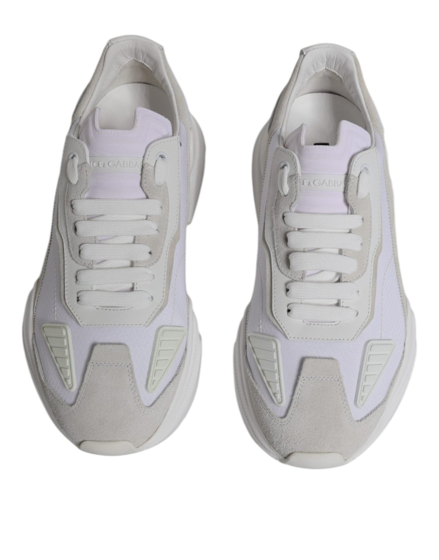Dolce & Gabbana White Leather Daymaster Low Top Sneakers Shoes - SMARTMARTNZ
