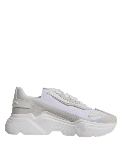 Dolce & Gabbana White Leather Daymaster Low Top Sneakers Shoes - SMARTMARTNZ