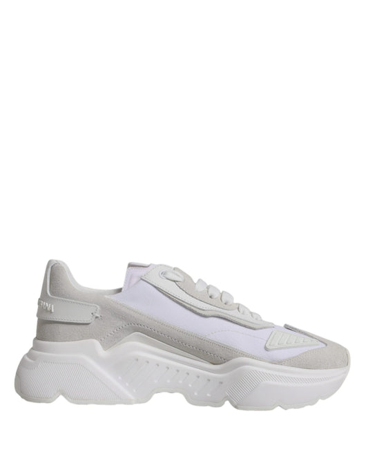 Dolce & Gabbana White Leather Daymaster Low Top Sneakers Shoes - SMARTMARTNZ