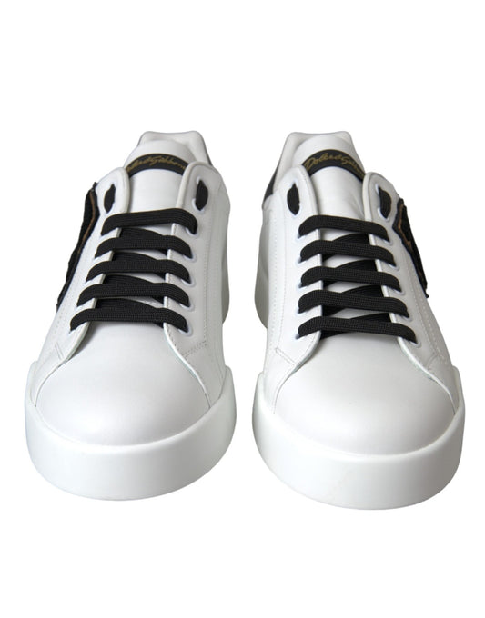 Dolce & Gabbana White Leather DG Logo Casual Low Top Sneakers Shoes - SMARTMARTNZ