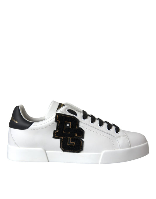 Dolce & Gabbana White Leather DG Logo Casual Low Top Sneakers Shoes - SMARTMARTNZ