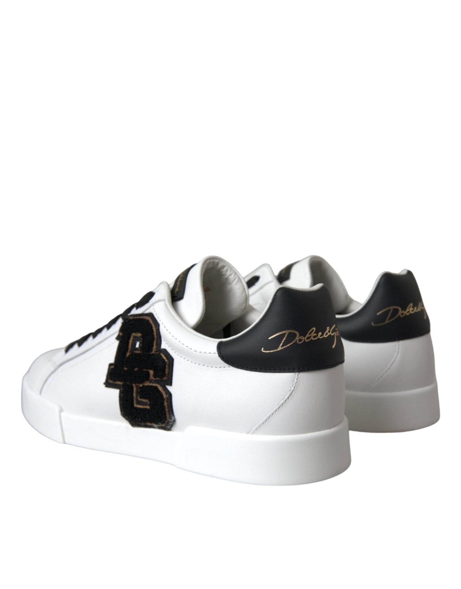 Dolce & Gabbana White Leather DG Logo Casual Low Top Sneakers Shoes - SMARTMARTNZ